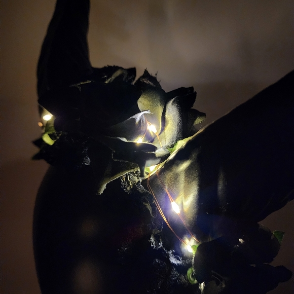 Krampus Horns Straight Pointy LED Light-Up Devil Demon Headband Rose Costume - Picture 6 of 7